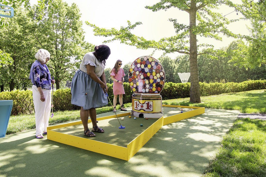 Art-inspired mini golf course at the Nelson-Atkins Museum.